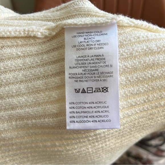 NWT ANTHROPOLOGIE FLAT WHITE KNIT FLORAL CROPPED HALTER TOP SIZE LARGE - Picture 15 of 15